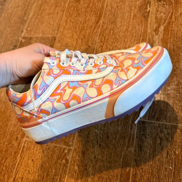 Vans 2 Pairs Bundle Lot Size 11 Platforms Purple Orange Classic - Picture 7 of 12